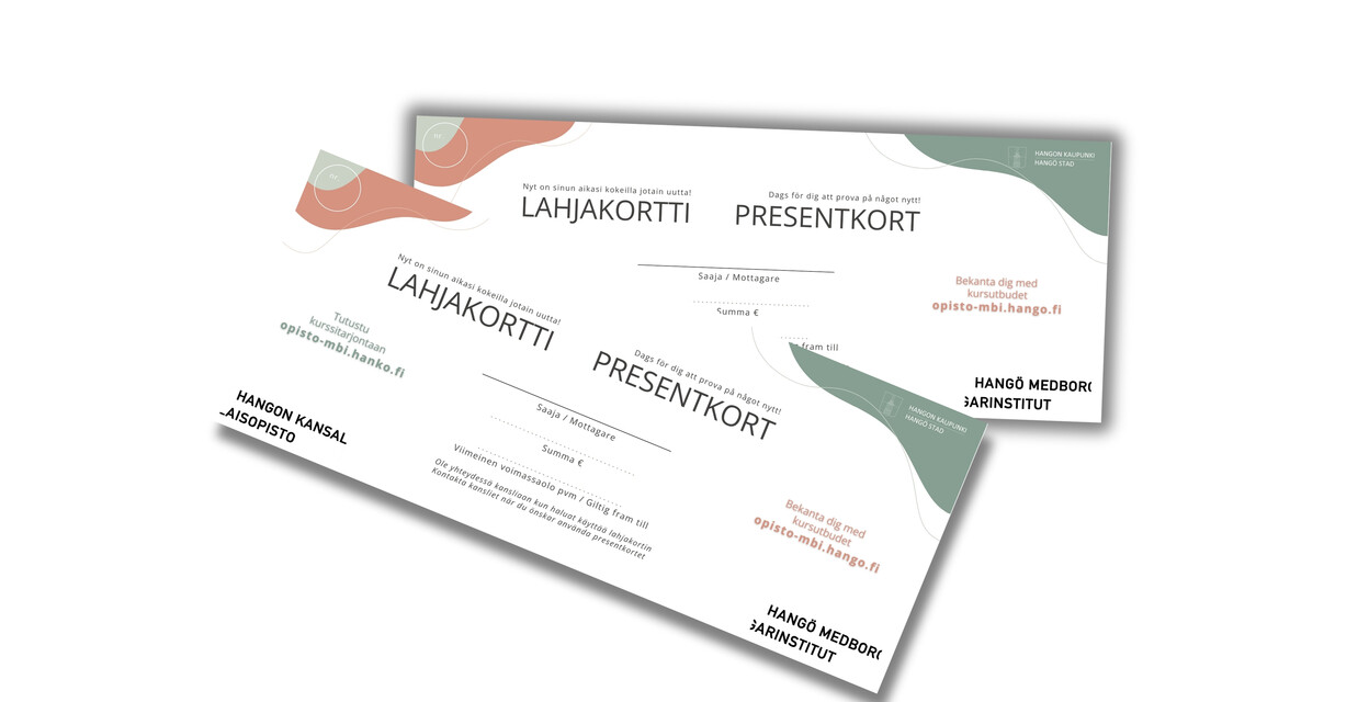 Lahjakortti opistoon